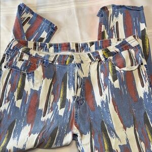 Colorful Abstract Print Skinny Jeans